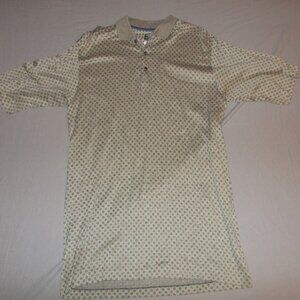 Callaway Polo Shirt Mens Medium brown check Short Sleeve Golf Casual
